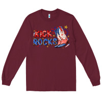 Burgundy kick rocks cowboy boots fourth of july Long Sleeve Tee - texasbilliewilder