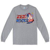 Heather Grey kick rocks cowboy boots fourth of july Long Sleeve Tee - texasbilliewilder