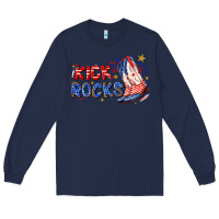 Navy kick rocks cowboy boots fourth of july Long Sleeve Tee - texasbilliewilder