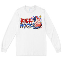 White kick rocks cowboy boots fourth of july Long Sleeve Tee - texasbilliewilder