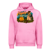Fuchsia Pink happy camping Urban Hoodie - NancyCooperArtShop
