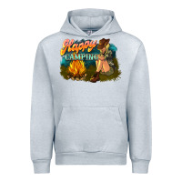 Heather Grey happy camping Urban Hoodie - NancyCooperArtShop