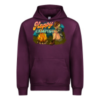 Mauve Wine happy camping Urban Hoodie - NancyCooperArtShop
