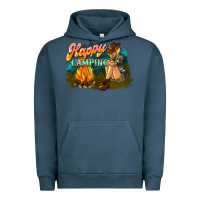 Pigment Midnight Navy happy camping Urban Hoodie - NancyCooperArtShop