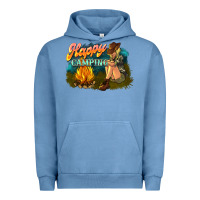 Pigment Pebble Blue happy camping Urban Hoodie - NancyCooperArtShop