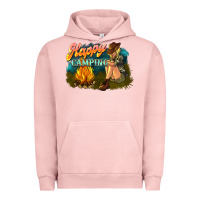 Pigment Salmon happy camping Urban Hoodie - NancyCooperArtShop