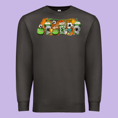 Soccer Coffee Cups Premium Sweatshirt Designed By Jasminsmagicworld