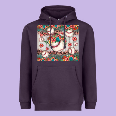 Baseball Leopard Heavyweight Hoodie Designed By Jahusdesignshop