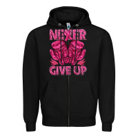 Black never give up cancer Zipper Hoodie - texasbilliewilder