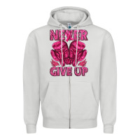 Dove Grey never give up cancer Zipper Hoodie - texasbilliewilder