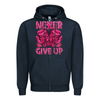 Navy never give up cancer Zipper Hoodie - texasbilliewilder