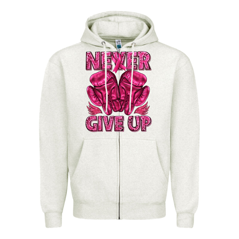 Never Give Up Cancer Zipper Hoodie by texasbilliewilder | Teevron