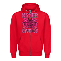 Red never give up cancer Zipper Hoodie - texasbilliewilder