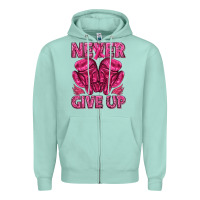 Seafoam never give up cancer Zipper Hoodie - texasbilliewilder