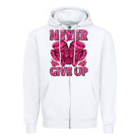 White never give up cancer Zipper Hoodie - texasbilliewilder