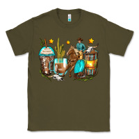Army Green cowboy coffee cups Classic Tee - Zillion Design Studio