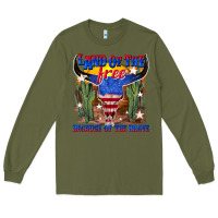 Army Green land of the free because of the brave Long Sleeve Tee - texasbilliewilder