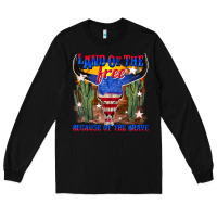 Black land of the free because of the brave Long Sleeve Tee - texasbilliewilder