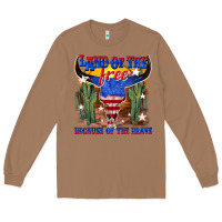 Toasted Coconut land of the free because of the brave Long Sleeve Tee - texasbilliewilder