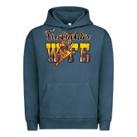 Pigment Midnight Navy firefighter wife lightning bolt Urban Hoodie - NancyCooperArtShop