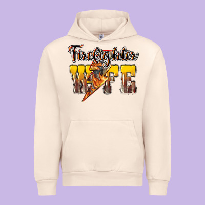 Firefighter Wife Lightning Bolt Urban Hoodie Designed By Nancycooperartshop