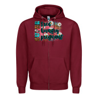 Burgundy super tired super hungry super pregnant Zipper Hoodie - Zillion Design Studio