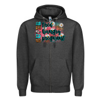 Charcoal Heather super tired super hungry super pregnant Zipper Hoodie - Zillion Design Studio