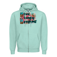 Seafoam super tired super hungry super pregnant Zipper Hoodie - Zillion Design Studio