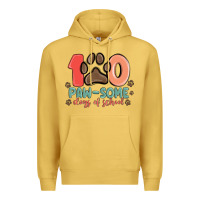Antique Gold 100 pawsome days of school Premium Hoodie - MaliasSmallBusiness