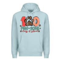 Blue Mist 100 pawsome days of school Premium Hoodie - MaliasSmallBusiness