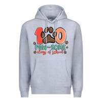 Heather Grey 100 pawsome days of school Premium Hoodie - MaliasSmallBusiness