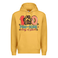 Mustard 100 pawsome days of school Premium Hoodie - MaliasSmallBusiness