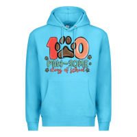 Ocean Blue 100 pawsome days of school Premium Hoodie - MaliasSmallBusiness