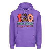 Purple 100 pawsome days of school Premium Hoodie - MaliasSmallBusiness
