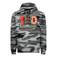 Slate Camo 100 pawsome days of school Premium Hoodie - MaliasSmallBusiness