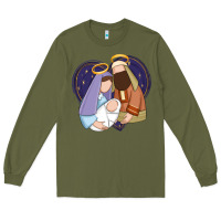 Army Green holy night jesus birth Long Sleeve Tee - Zillion Design Studio