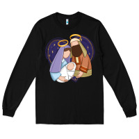 Black holy night jesus birth Long Sleeve Tee - Zillion Design Studio