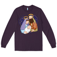 Plum holy night jesus birth Long Sleeve Tee - Zillion Design Studio