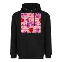 Black valentines day heart and love balloons seamless pattern Heavyweight Hoodie - BundleAndBundleShop