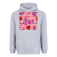 Heather Grey valentines day heart and love balloons seamless pattern Heavyweight Hoodie - BundleAndBundleShop