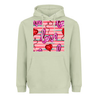 Valentines Day Heart And Love Balloons Seamless Pattern Heavyweight Hoodie | Teevron