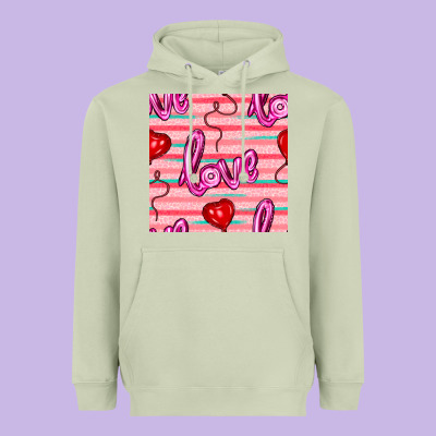 Valentines Day Heart And Love Balloons Seamless Pattern Heavyweight Hoodie Designed By Bundleandbundleshop