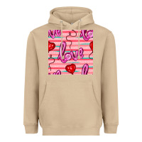 Mushroom valentines day heart and love balloons seamless pattern Heavyweight Hoodie - BundleAndBundleShop