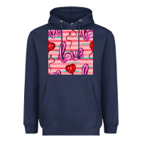 Navy valentines day heart and love balloons seamless pattern Heavyweight Hoodie - BundleAndBundleShop