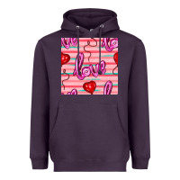 Plum valentines day heart and love balloons seamless pattern Heavyweight Hoodie - BundleAndBundleShop