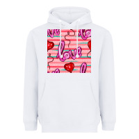 White valentines day heart and love balloons seamless pattern Heavyweight Hoodie - BundleAndBundleShop