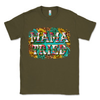 Army Green western mama tried with sunflowers and gemstone Classic Tee - texasbilliewilder