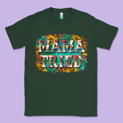 Western Mama Tried With Sunflowers And Gemstone Classic Tee Designed By Texasbilliewilder