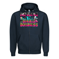 Navy minding my own small business Zipper Hoodie - Zillion Design Studio