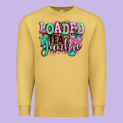 Loaded Tea Junkie Premium Sweatshirt Designed By Jasminsmagicworld